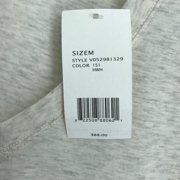 NWT - VInce Pima Cotton Blend V Neck Tee Cream Size M - Picture 5 of 6